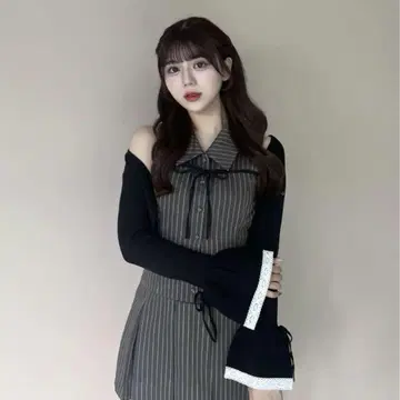 OLIVEdesOLIVE 슬리브리스 셔츠 미니 원피스