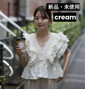 프릴 블라우스 neam 요시다 미나호 cream