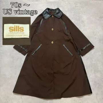 70 vintage sills 가죽 파이핑 디자인 코트 DM1343