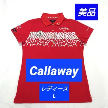 Callaway 캘러웨이 골프 여성 의류 피케 셔츠 L 빨간색