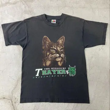 90s 고양이 T셔츠 동물 멕시코제 M vintage
