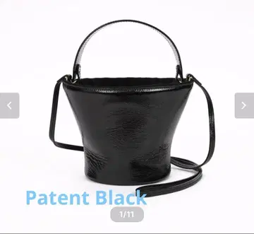 ayako Pottery Bag 블랙 가죽 Patent Black