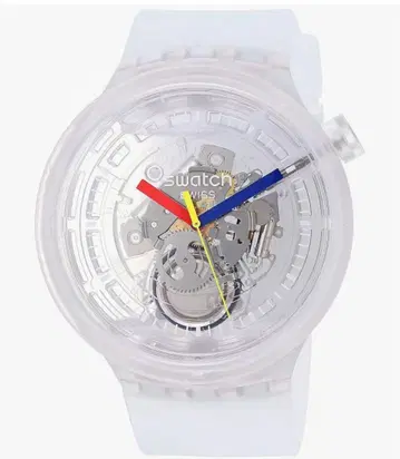 [레어] swatch 빅 SO27E100 스켈레톤 클리어 디자인