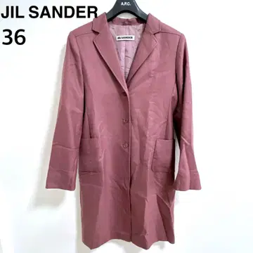 JIL SANDER 롱 코트 캐시미어 원단 실크 혼방 사이즈 36 핑크