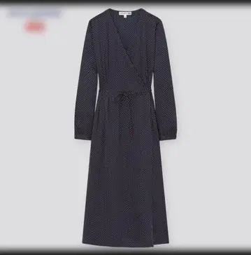 [ UNIQLO 유니클로 ] 이네스 실크 랩 원피스 네이비 도트 S