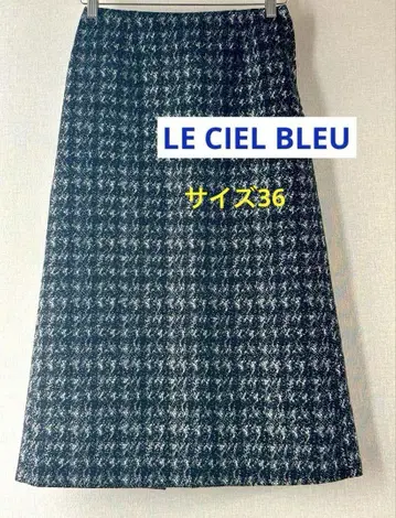 새상품급 LE CIEL BLEU 르쉘블루 체크 무늬 스커트 사이즈 36