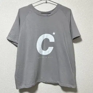 JiCHOI 지초이 JX 래글런 T셔츠 C로고 반팔 그레이