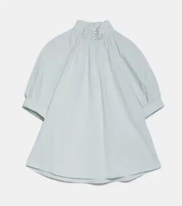 ZARA 자라 펄 장식 블라우스 퍼프 슬리브 블라우스 L 민트 그린