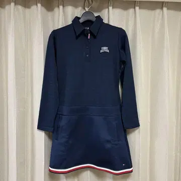 TOMMY HILFIGER 긴팔 폴로 원피스 M 네이비
