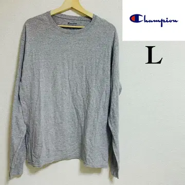 Champion 그레이 긴팔 티셔츠 L