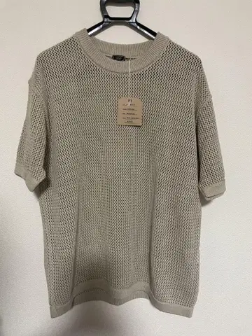 사이즈 M COTTON MESH YARN 크루 넥 셔츠