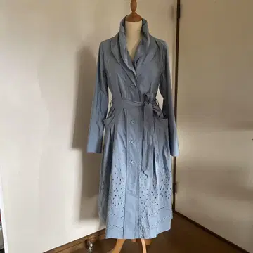 히로코코시노 블루 그레이 트렌치코트