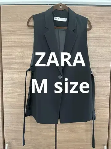 ZARA 자라 M 슬릿 베스트 블랙