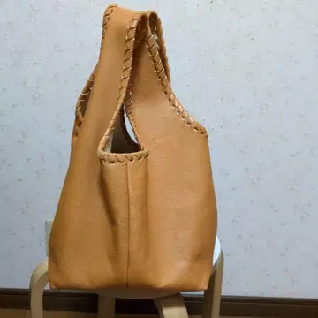 genten 카멜 가죽 토트백