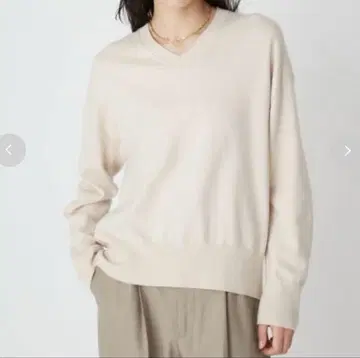 미라 워 엔 하이 게이지 긴팔 빅 실루엣 니트 베이지 사이즈 1