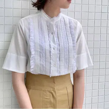 THIRD MAGAZINE 레이스 셔츠 반팔
