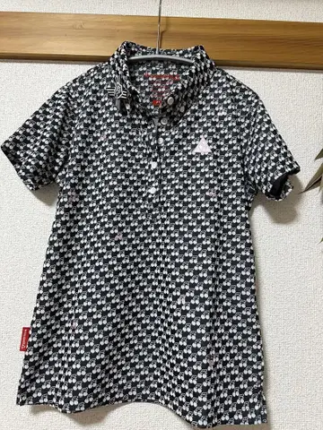 피케 셔츠 블랙과 화이트 패턴 여성용