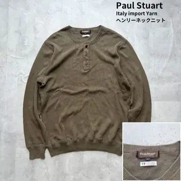[ Paul Stuart ] 이탈리아 소재 헨리넥 니트 L 사이즈 카키