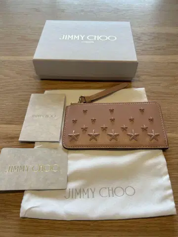[ 미사용 ] JIMMY CHOO 핑크 별 모양 스터드 카드 케이스