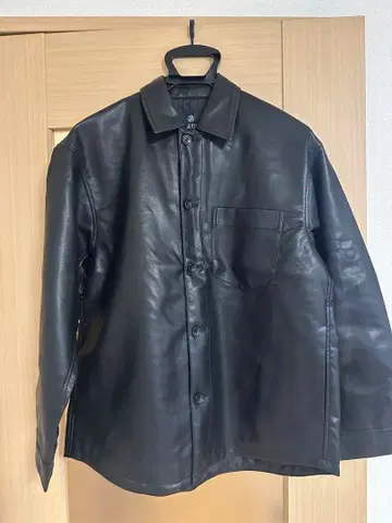 [ 새상품/미사용 ] 나노유니버스 블랙 가죽 셔츠 자켓 / 남성용 S