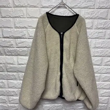 Kastane 카스타네 리버서블 보아/카키 블루종 프리 사이즈