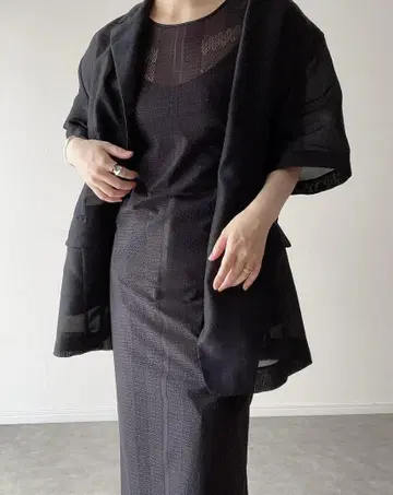 유니클로 마메쿠로구치 메쉬 맥시 원피스 슬리브리스 S
