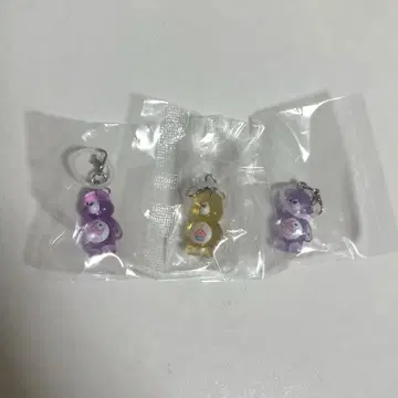 케어베어 클리어 마스코트 참 메지루시 액세서리 3개 세트