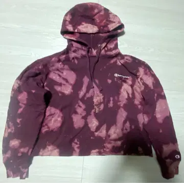 Champion 마룬 타이다이 크롭 후드티 L/G