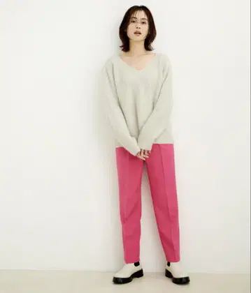 [ 미사용 새상품 ] 저스트 벨트 턱 컬러 팬츠 S