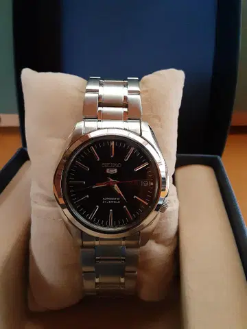 SEIKO 자동 와인딩 시계 블랙 다이얼 스테인리스