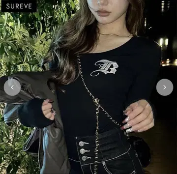 새상품 아베일 L 사이즈 블랙 리브 풀오버 SUREVE x Shoko