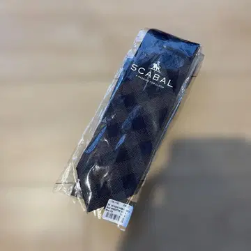 SCABAL 넥타이 네이비 계열 체크 무늬