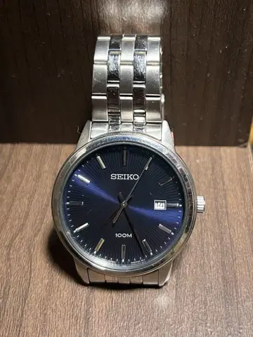 SEIKO 아날로그 시계 네이비 스테인리스