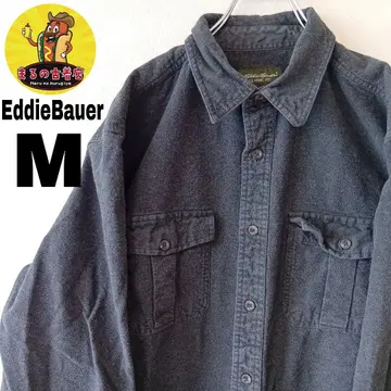 USA 구제 의류 EddieBauer 플란넬 셔츠 M 차콜 그레이
