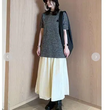 미라 오웬 허리밴딩 시어 샤이니 스커트 아이보리