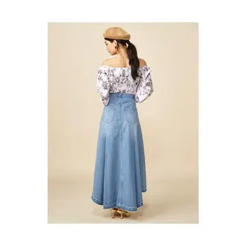 ROYAL PARTY 데님 불규칙 헴스커트