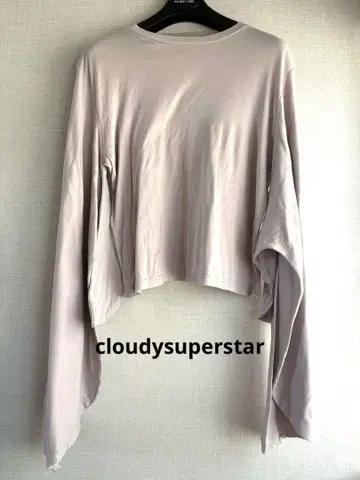 레어 cloudysuperstar 탁한 라벤더 긴팔 티셔츠 밑단