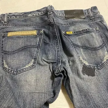 Lee 데미지 가공 다크 블루 데님 M 사이즈