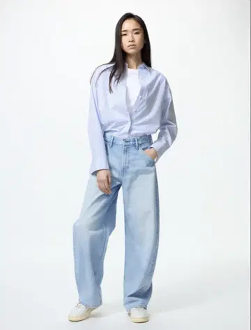 유니클로 UNIQLO 배기 커브 청바지 24 Blue