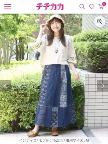 티티카카 패치 데님 스커트 NWCBA023 L