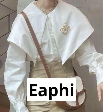 [ 새상품급 ] Eaphi 프론트 버튼 빅 칼라 블라우스
