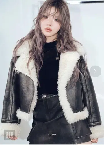 [ MURUA ] 빈티지 페이크 무스탕 브라운