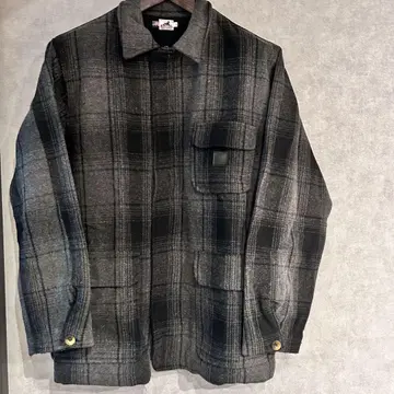 X-LARGE 블랙 체크 플란넬 자켓