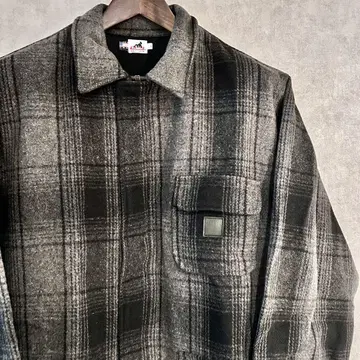 X-LARGE 블랙 체크 플란넬 자켓