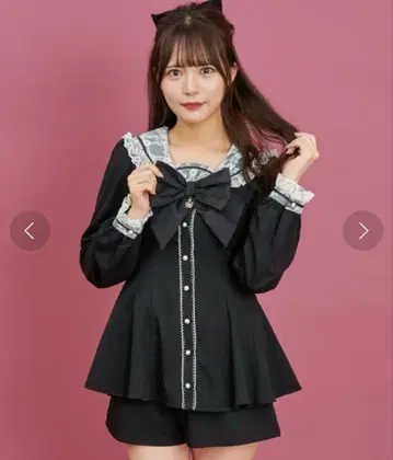 시크릿 허니 레이스 세일러 긴팔 셋업