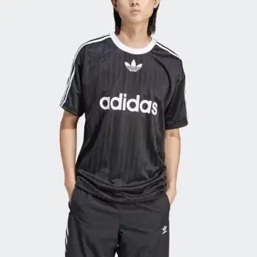 adidas 블랙 스트라이프 T셔츠 남녀 공용