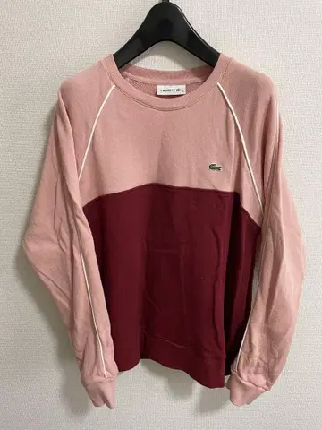 Lacoste 핑크 와인 레드 맨투맨