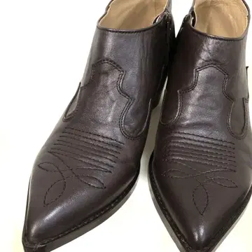 새상품급 BEAMS 브라운 가죽 숏 웨스턴 부츠