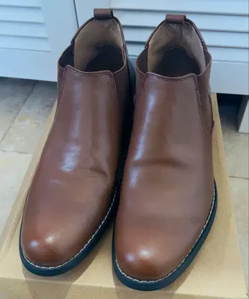 천연 가죽 사이드 고어 부츠 브라운 25cm DEDESKEN
