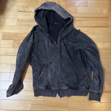 ZARA 다크 그레이 풀 지퍼 후디 L